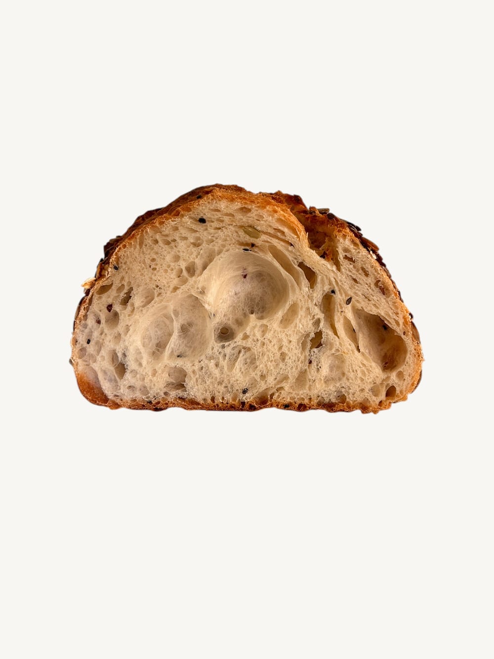 Multicereal sourdough crumb